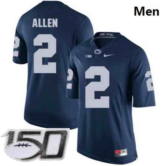 Men Penn State Nittany Lions 2 Marcus Allen Navy College Football Stitched 150TH Patch Jersey II